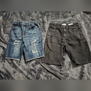 art class Blue and Black Distressed Kids Shorts